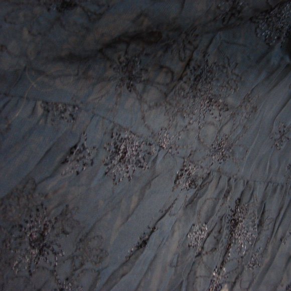 Navy Blue Embroidered Broomstick Layered Skirt PS - Picture 8 of 16